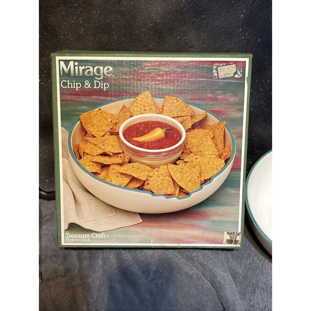 Vintage Treasure Craft Mirage Chip And Dip Bowl Set Southwestern Design NIB